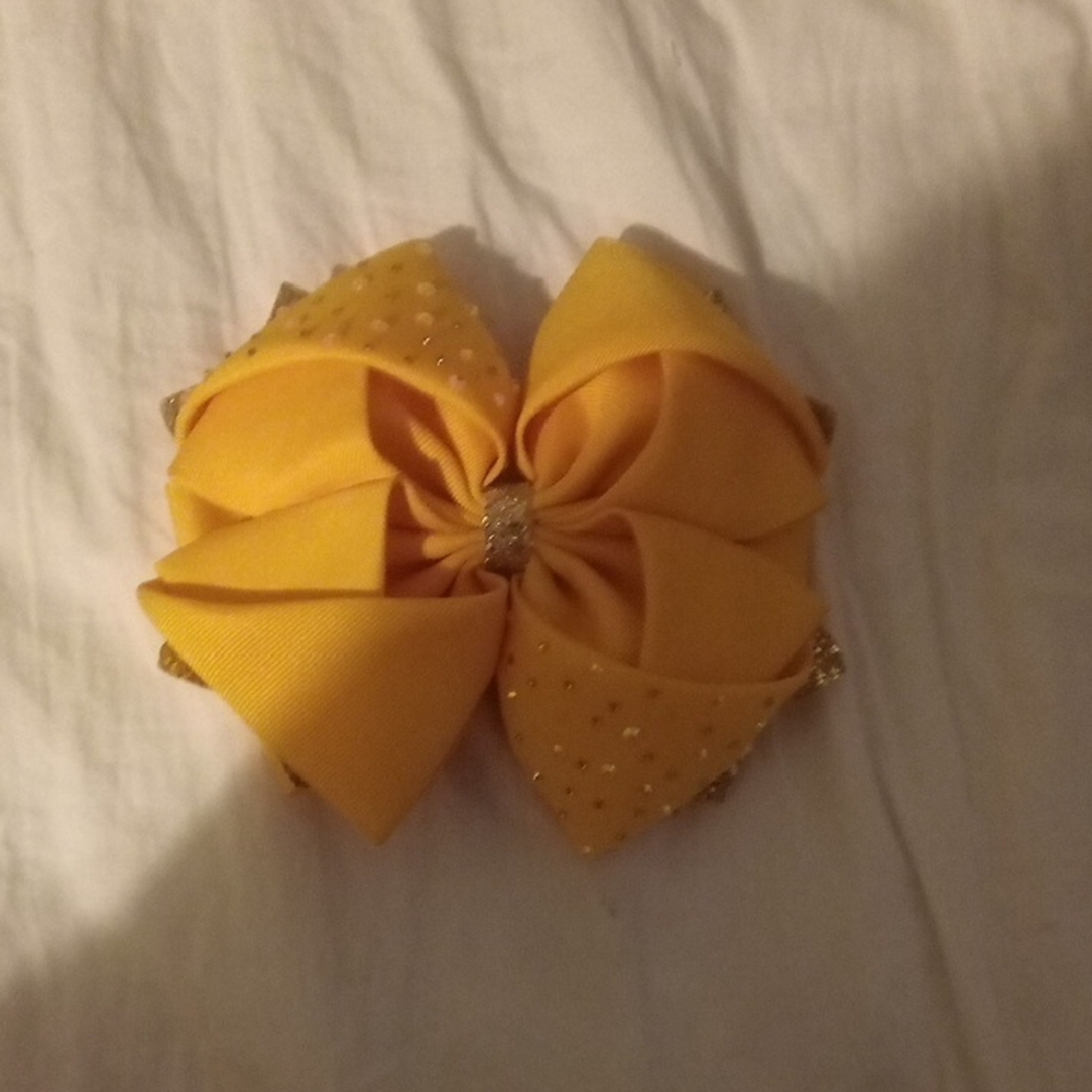 Yellow and Gold Kids Hair Bow